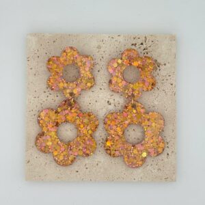 Boucles Double fleur - Sable poudré
