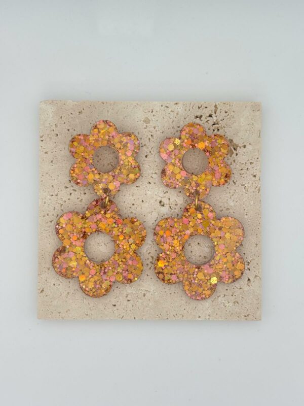 Boucles Double fleur - Sable poudré