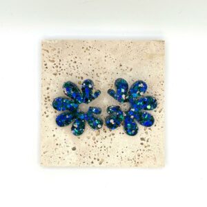 Boucles Passiflore - Bleu sarcelle