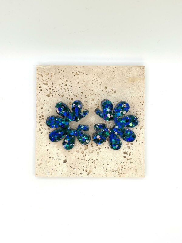 Boucles Passiflore - Bleu sarcelle