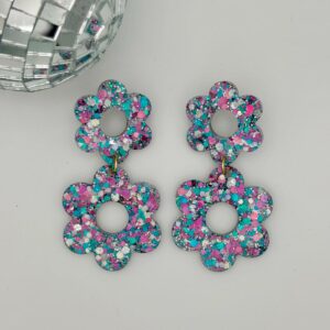 Boucles Double fleur - Ciel sucré