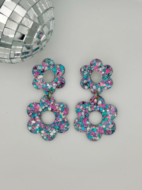 Boucles Double fleur - Ciel sucré