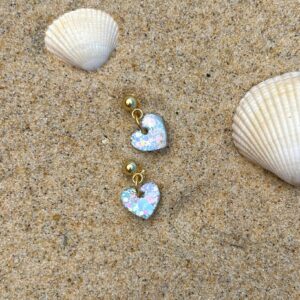 Boucles Coeur de Marie - Blanc nacré