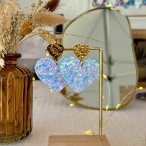 Boucles Coeur à coeur - Blanc nacré