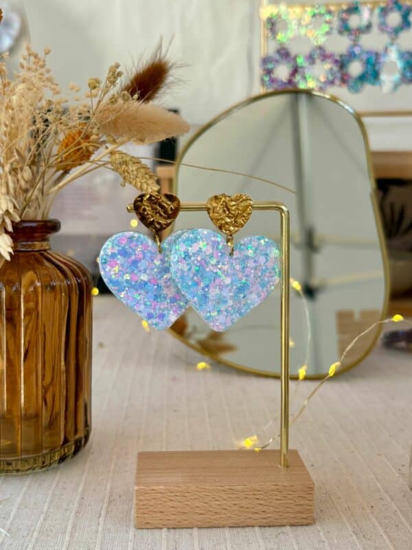 Boucles Coeur à coeur - Blanc nacré