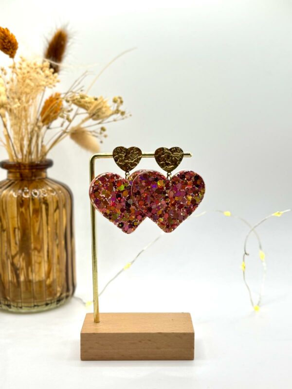 Boucles Coeur à coeur - Chaleur d'ocre