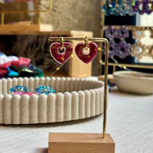 Boucles Coeur - Sorbet grenade